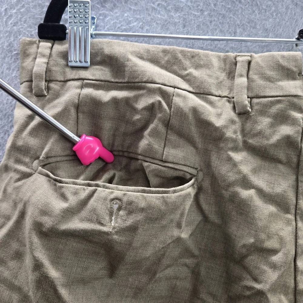 Sartorelli Men Pants 35 Tan Dress Pants ROMEO Luxury Serge Wool Italy READ